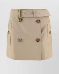 Burberry - Gabardine Trench A-Line Cotton Skirt - Lyst