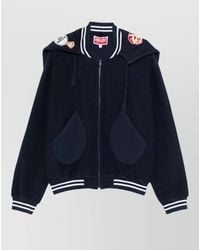KENZO - Hooded Blazer Nylon And Silk Jacket - Lyst