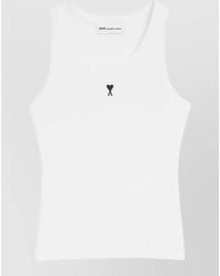 Ami Paris - Ribbed Cotton Tank Top - Lyst