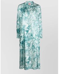 F.R.S For Restless Sleepers - Silk Shirt Dress Japanese Branch Print - Lyst