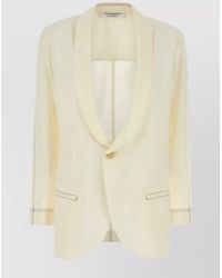 Philosophy - Longline Shawl Lapel Blazer With Contrast Stitching - Lyst