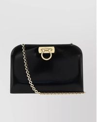 Ferragamo - Gancini Leather Clutch Bag - Lyst