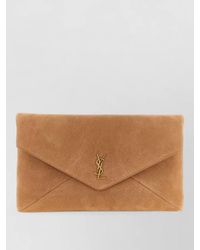 Saint Laurent - Cassandre Maxi Suede Leather Clutch Bag - Lyst