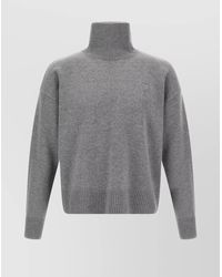 Ami Paris - Cashmere Wool High Neck Oversized Sweater - Lyst