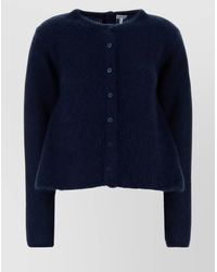 Loewe - Stretch Mohair Blend Cardigan With Long Sleeves - Lyst