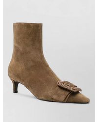 Roberto Festa - Suede Leather Pointed-Toe Ankle Boots - Lyst