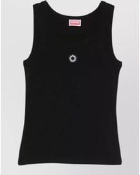 KENZO - Ribbed Cotton Tank Top - Lyst