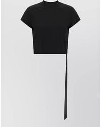 Rick Owens - Cropped Cotton Crew Neck T-Shirt - Lyst