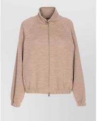Max Mara - Wool Cotton Turtleneck Fitted Jacket - Lyst