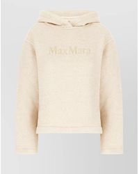 Max Mara - Cotton Blend Hooded Loose Fit Sweatshirt - Lyst