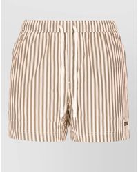 ZEGNA - Nylon Blend Striped Swim Shorts Pockets - Lyst