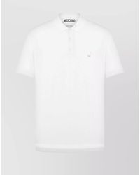 Moschino - Polo Shirt Embroidered Asymmetric Hem - Lyst