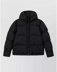 Stone Island - Hooded Jacket Quilted Design Side Pockets - Lyst