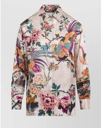 Roberto Cavalli - Silk Floral Print Shirt - Lyst