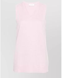 Sportmax - Fine-Knit Cashmere Wool V-Neck Sleeveless Top - Lyst