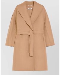 Max Mara - Messi Long Shawl Collar Belted Jacket - Lyst