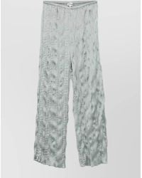 STAUD - Textured Wide Leg Trousers Elastic Waistband Drawstring - Lyst