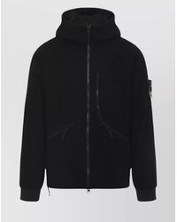 Stone Island - Virgin Wool Hooded Single Breasted Coat - Lyst