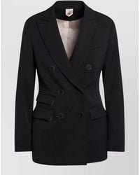Max Mara - Double Breasted Jacket Flap Pockets - Lyst