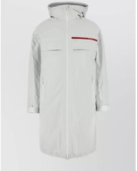 Prada - Nylon Hooded Puffer With Elasticated Cuffs - Lyst