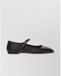 Aeyde - "Uma" Square Toe Ballet Flats With Buckle Detail - Lyst