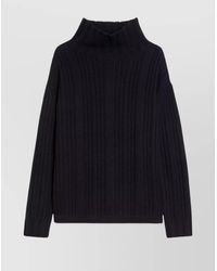 Max Mara - Cashmere Wool Irregular Ribbed Oversized Turtleneck Jumper - Lyst