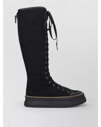 Max Mara - Canvas Platform Lace-Up Boots - Lyst
