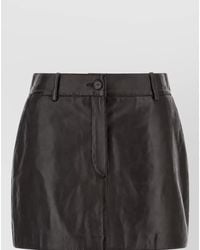 P.A.R.O.S.H. - Lamb Leather Mini Fitted Skirt - Lyst