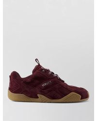 Versace - Leather Lace Up Trainers Textured Sole - Lyst