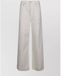 Agolde - Cotton High-Rise Wide-Leg Turned-Up-Hem Jeans - Lyst