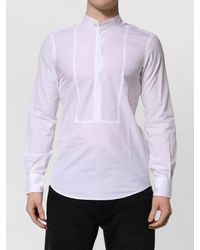Dolce & Gabbana - Cotton Slim-Fit Long-Sleeve Mandarin-Collar Shirt - Lyst