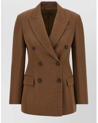 Brunello Cucinelli - Virgin Wool Double-Breasted Blazer - Lyst