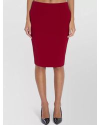 Saint Laurent - Satin Mid-Rise Pencil Skirt - Lyst