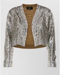 DSquared² - Embellished Wool Cropped Jacket - Lyst
