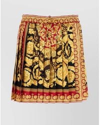 Versace - Silk Printed High-Rise A-Line Mini Skirt - Lyst