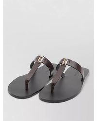 Saint Laurent - Babylone Leather Flat Thong Sandals - Lyst