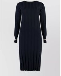 Max Mara - Virgin Wool Ribbed Knee-Length Dress - Lyst