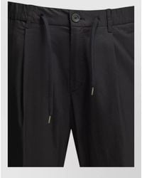 Herno - Cotton Trousers Elastic Waistband Back Pocket - Lyst