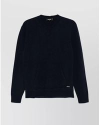 DSquared² - Wool Cashmere Ribbed Crew Neck Sweater - Lyst