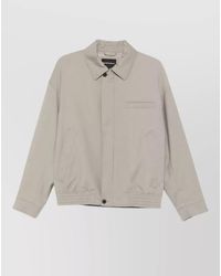 Emporio Armani - Wool Jacket Long Sleeves Buttoned Cuffs - Lyst