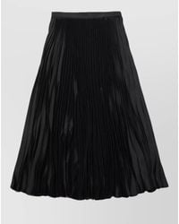 Jil Sander - High-Rise Pleated Satin Midi Skirt - Lyst