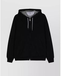 Brunello Cucinelli - Cotton Blend Hoodie With Drawstring Hood - Lyst