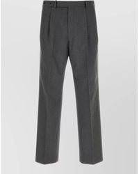 Prada - Wool Blend Straight-Leg Tailored Trousers - Lyst