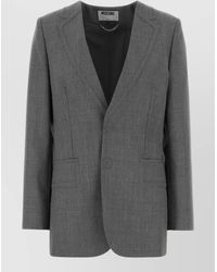 Moschino - Wool Blazer Tailored Notched Lapels Front Pockets - Lyst