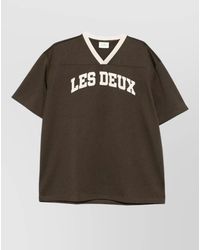 Les Deux - Bronson V Neck Mesh Short Sleeve T-Shirt - Lyst