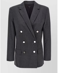 Theory - Tailored Jacket With Button Detailing And Structured Shoulders - Lyst