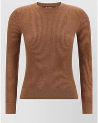 Max Mara - Marabu Crew Neck Glitter Long Sleeve Sweater - Lyst