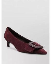 Roberto Festa - Suede Kitten Heel Pumps Pointed Toe Buckle - Lyst