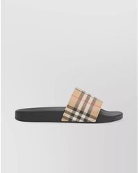 Burberry - Check Pool Slides - Lyst