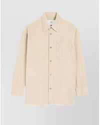 Ami Paris - Longline Corduroy Overshirt Chest Pocket - Lyst
